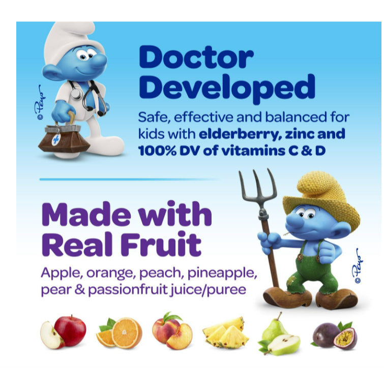 Lowcostph | The Smurfs, Kids Gummy, Immune Defense, Ages 3+, Smurf Berry, 40Gummy