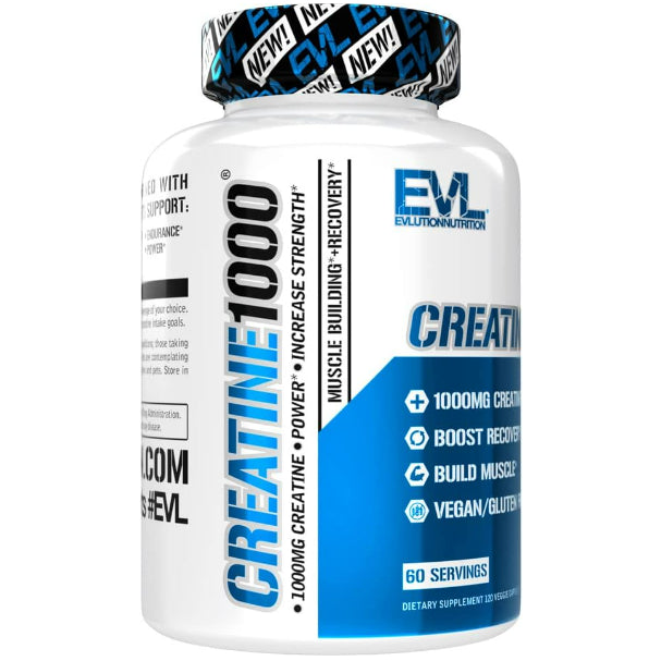 LowCost PH| Pure Creatine Monohydrate Capsules 1000mg - Evlution Nutrition Pre & Post Workout Recove