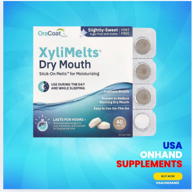 USAOnhand| OraCoat, XyliMelts® Dry Mouth, Slightly-Sweet, 40 Melts Freshens Breath