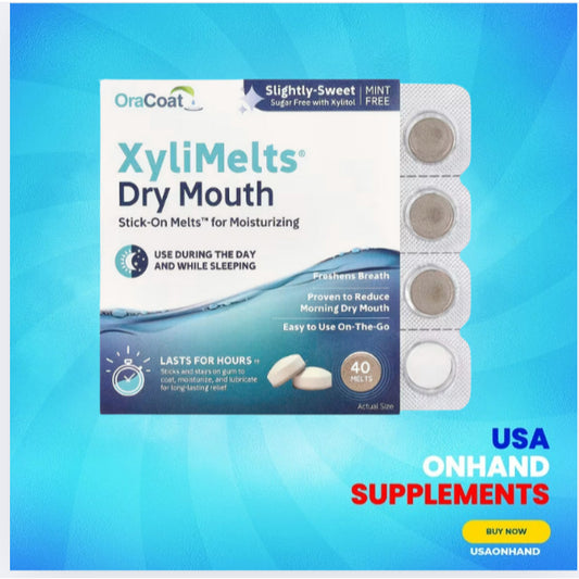 USAOnhand| OraCoat, XyliMelts® Dry Mouth, Slightly-Sweet, 40 Melts Freshens Breath