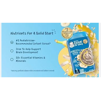 NaturalSolutions | Gerber, Cereal for Baby, Grain & Grow, 1st, 2nd Foods, Power Blend, Oatmeal, Rice