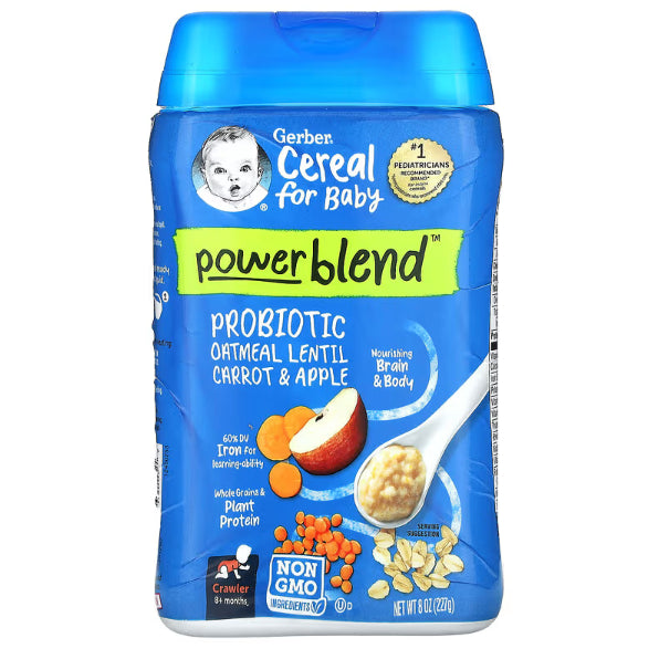 NaturalSolutions | Gerber, Cereal for Baby, Grain & Grow, 1st, 2nd Foods, Power Blend, Oatmeal, Rice