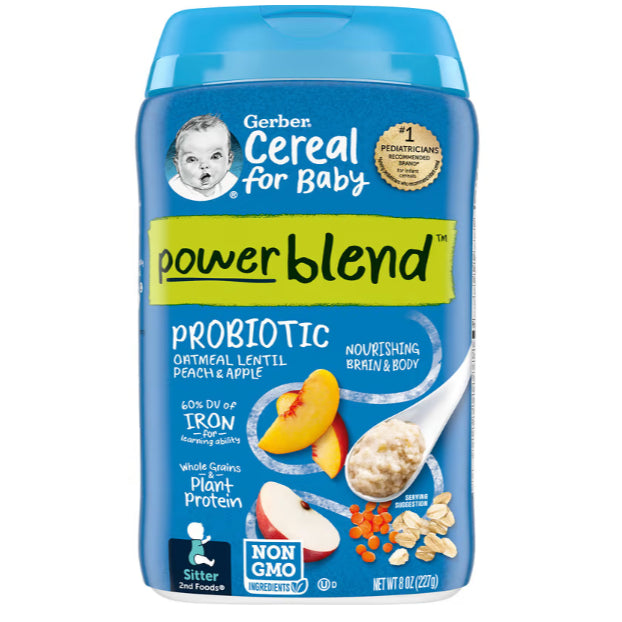NaturalSolutions | Gerber, Cereal for Baby, Grain & Grow, 1st, 2nd Foods, Power Blend, Oatmeal, Rice
