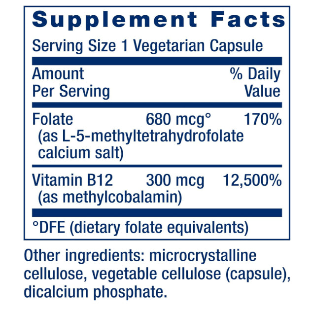 USA Onhand | Life Extension, BioActive, Folate & Vitamin B12 ( Cardiovascular Health Support )