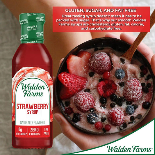 LowCostPh | Walden Farms, Strawberry Syrup, 12 fl oz (355 ml) Keto Friendly Naturally Flavored