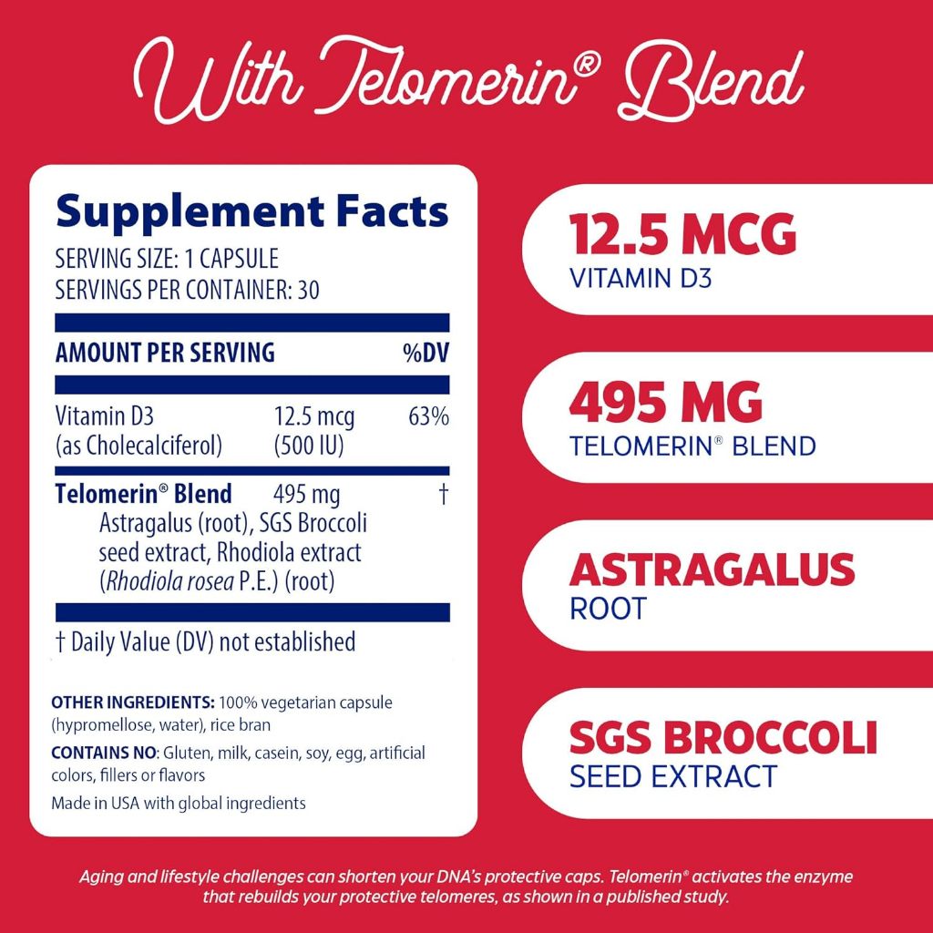 LowCostPh | Enzymedica, Telomere Plus, 30 Capsules, Promotes Vibrant Aging & Energy