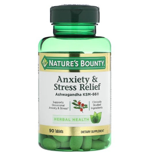 LowCostPh | Nature's Bounty, Anxiety & Stress Relief, 90 Tablets, Supports a Calm, Relaxed Mood