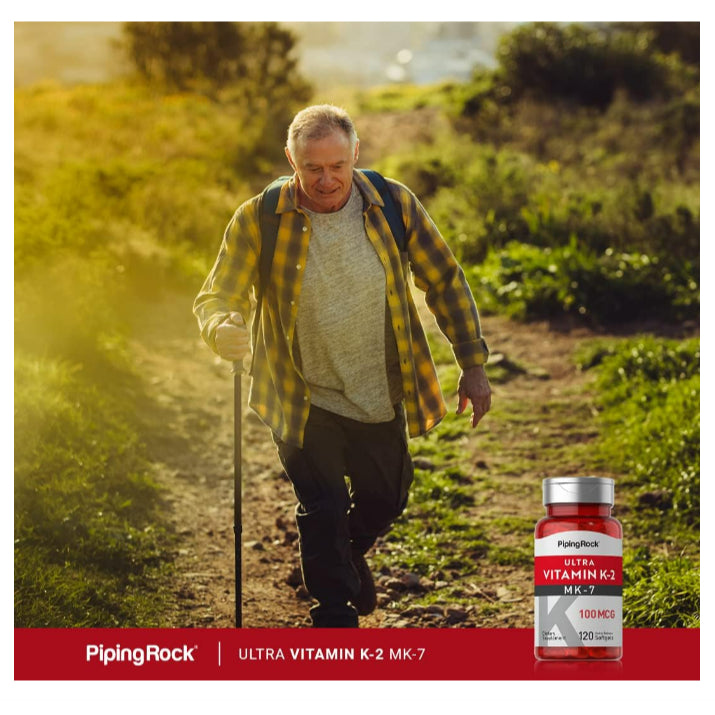 LowCostPH | Piping Rock Vitamin K2 MK-7 | 100 mcg | 120 Softgels | Non-GMO, Gluten Free Supplement