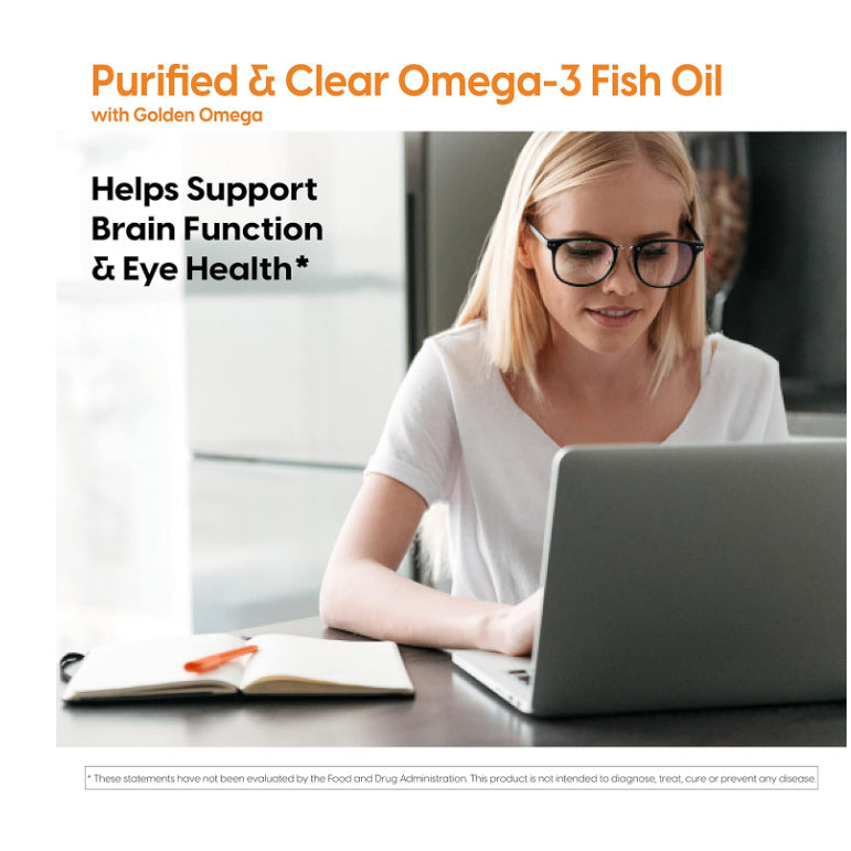 LowCostph | Doctor's Best, Purified & Clear Omega 3 Fish Oil with Goldenomega, 1,000 mg, 120 Softgel