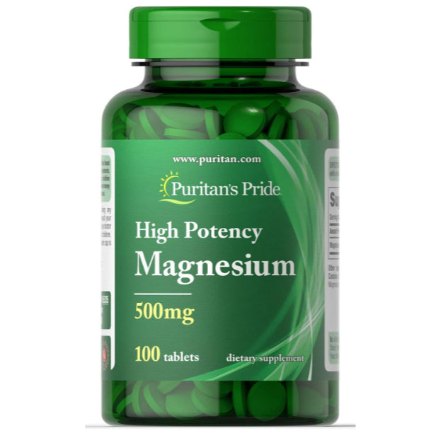 LowCost PH| Puritan's Pride High Potency Magnesium Tablets, 500 mg, 100 Count