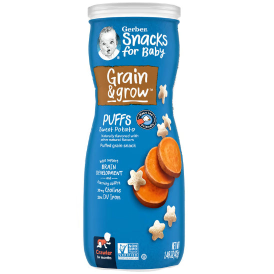 NaturalSolutions | Gerber, Snacks for Baby, Grain & Grow, Puffs, Puffed Grain Snack, 8+ Months, 42g