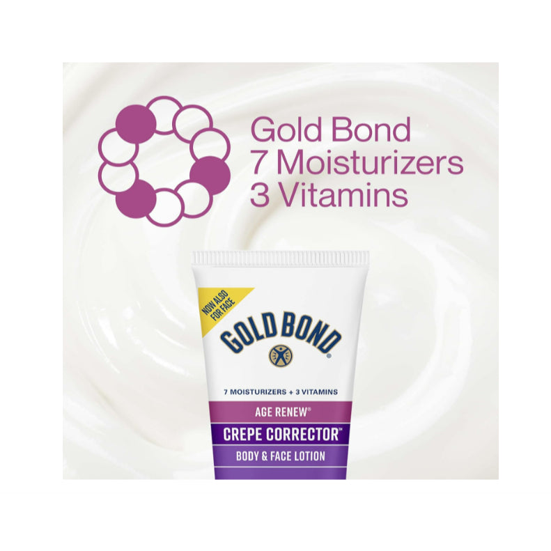 USAOnhand| Gold Bond Age Renew Crepe Corrector Body Lotion, Replenishing & Smoothing Formula, 8 oz.