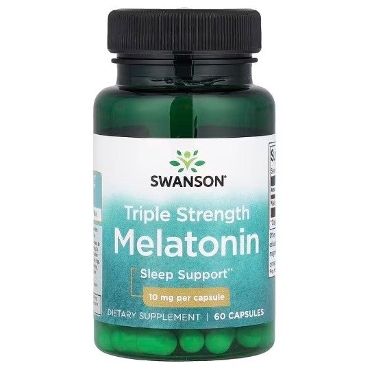 SwansonPh | Swanson, Triple Strength Melatonin, 10mg, 5mg, 5htp Encourages Healthy Sleep Pattern