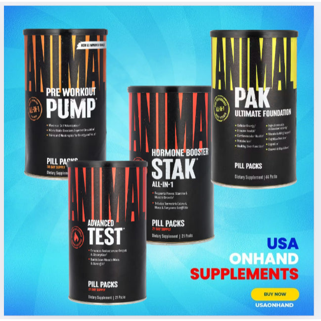 USAOnhand| Animal, PAK, TEST, STAK, & PUMP, FLEX Hard Gainer's Training Pack