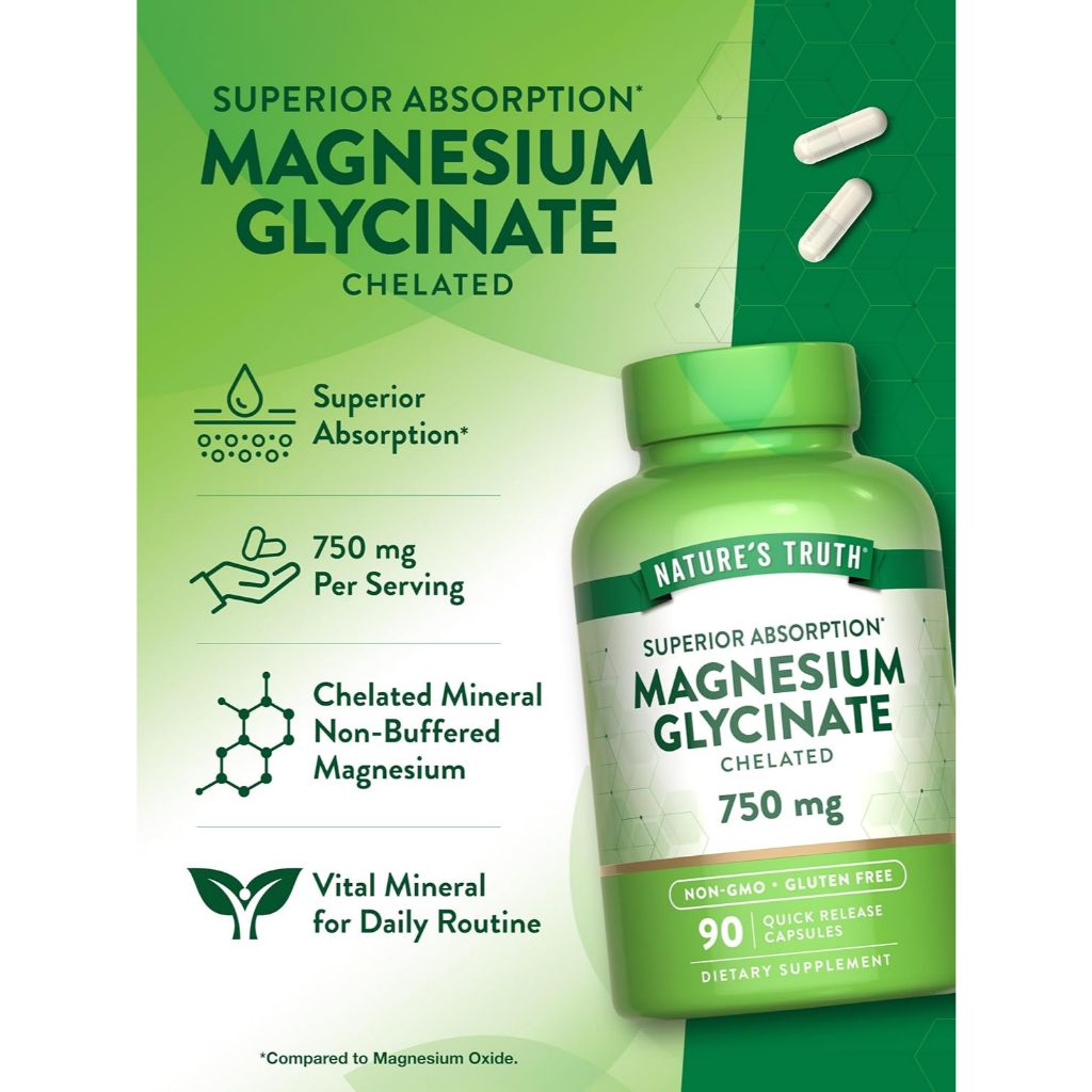 Nature'sTruthPH | Nature's Truth, Magnesium Glycinate, Supports Muscle Relaxation and Calmness
