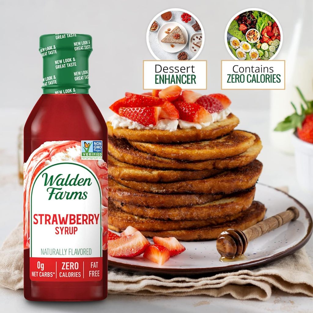 LowCostPh | Walden Farms, Strawberry Syrup, 12 fl oz (355 ml) Keto Friendly Naturally Flavored