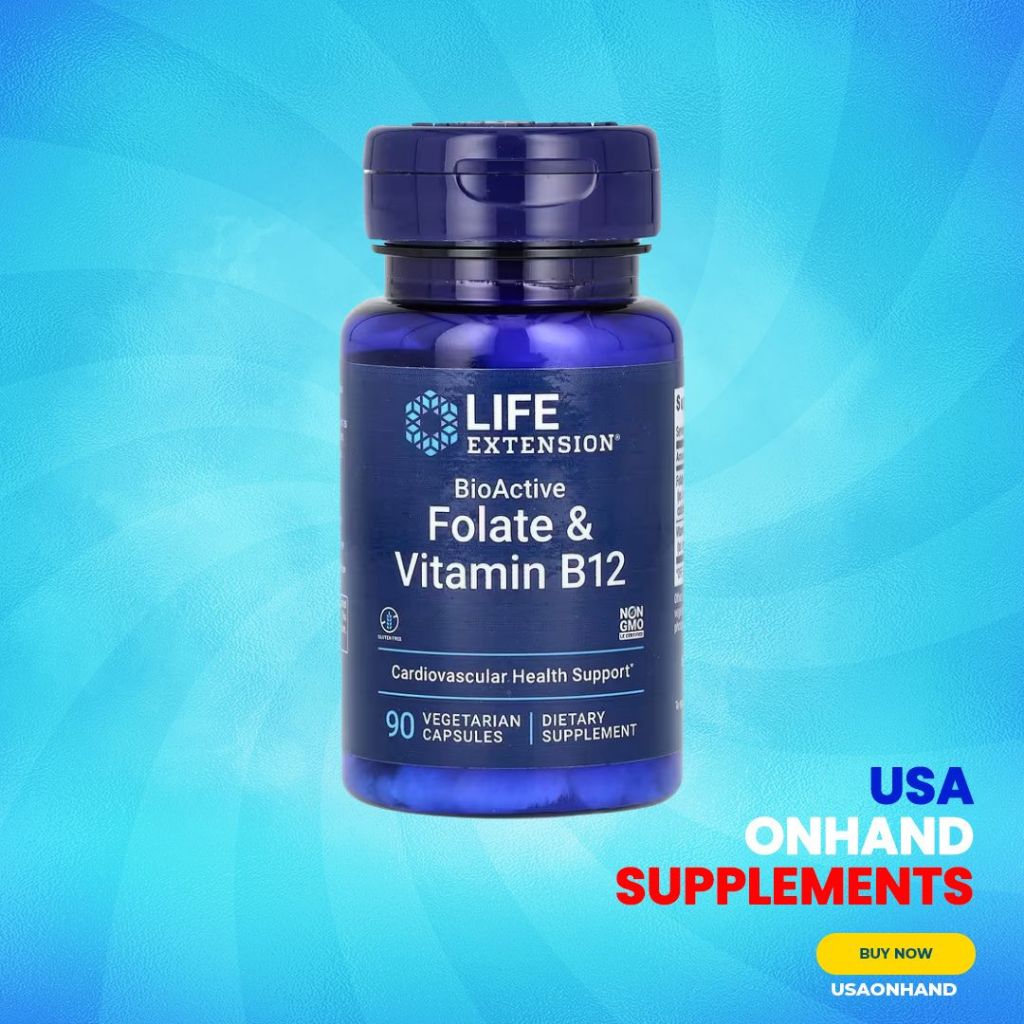 USA Onhand | Life Extension, BioActive, Folate & Vitamin B12 ( Cardiovascular Health Support )