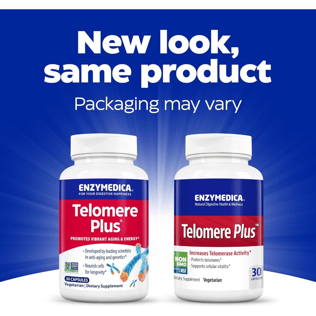 LowCostPh | Enzymedica, Telomere Plus, 30 Capsules, Promotes Vibrant Aging & Energy