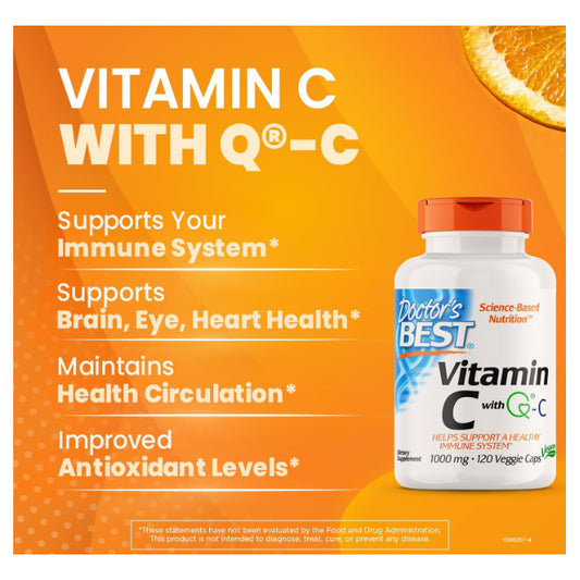 LowCostPh | Doctor's Best, Vitamin C with Q-C, 500mg, 1,000 mg, 120 | 360 Veggie Caps, Powder 250g