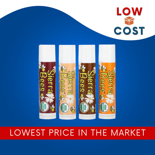 LowCostPh | Sierra Bees, Organic Lip Balm Variety Pack, 4 Pack, 0.15 oz (4.25 g) Each