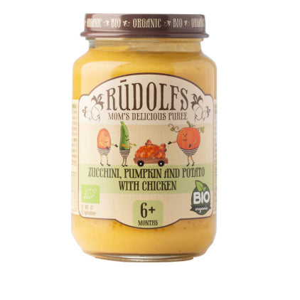 LittleSunshine | Rudolfs Organic Vegetable, Chicken, Apple, Beef Puree 6+ Months Stage 1, Stage 2 8+