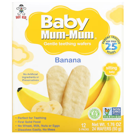 NaturalSolutions | Hot Kid, Baby Mum-Mum, Gentle Teething Wafers Organic Super Teethers, Berry,Apple