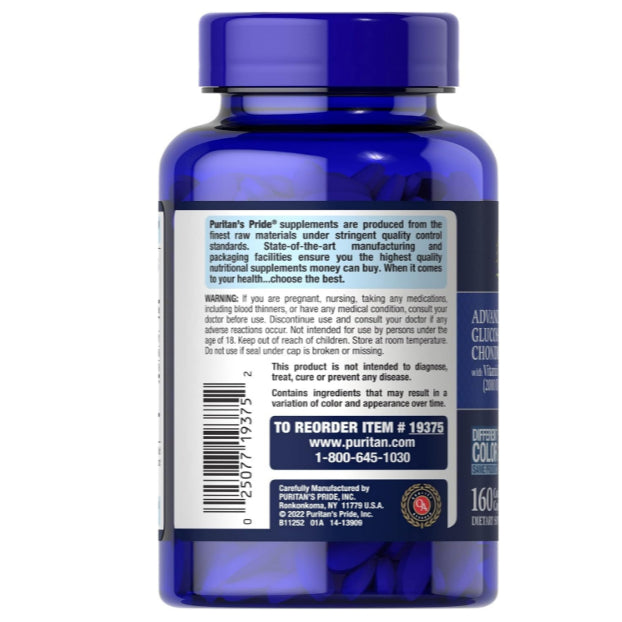 LowCostPH| Puritan's Pride Advanced Glucosamine Chondroitin MSM With Vitamin D3 50mcg 160 caplets