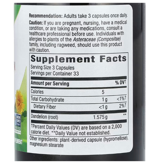 LowCost PH| Nature's Way, Dandelion Root, 1,575 mg, 100 Vegan Capsules