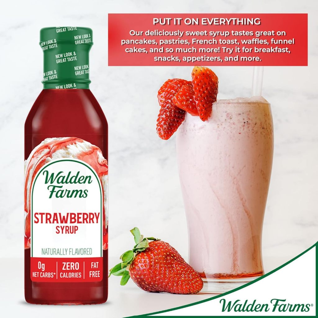 LowCostPh | Walden Farms, Strawberry Syrup, 12 fl oz (355 ml) Keto Friendly Naturally Flavored