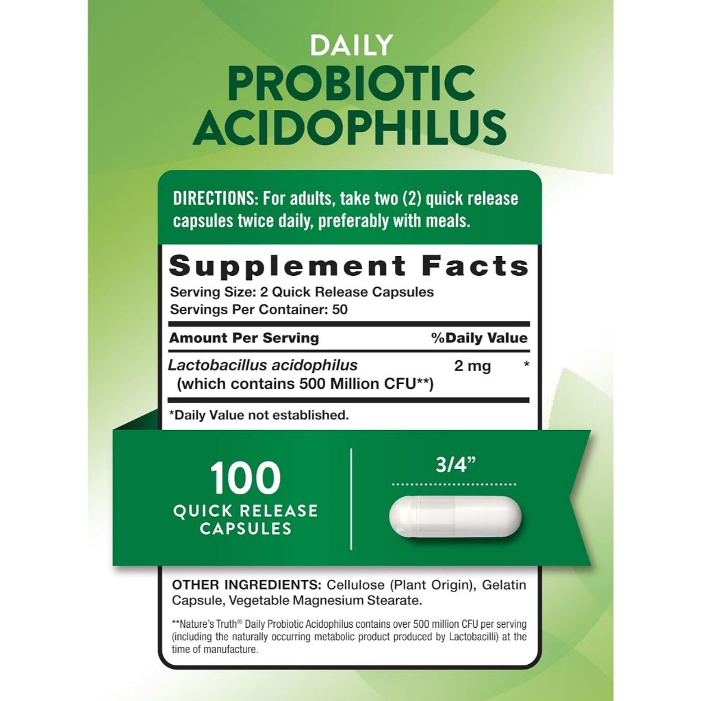 Nature'sTrusthPH | Nature's Truth, Probiotic Acidophilus, Daily Probiotic + Multi-Enzymes, Immunity
