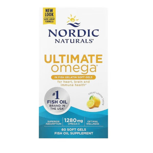 LowCostPh | Nordic Naturals, Ultimate Omega, Lemon, 60 Fish Gelatin Soft Gels, Optimal Wellness