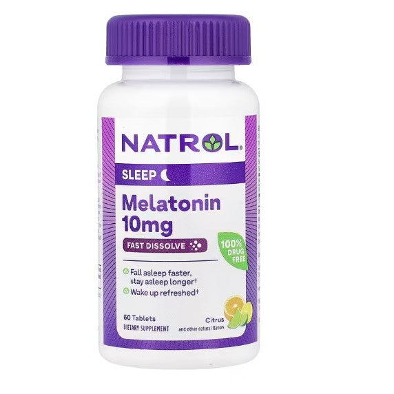 LowCostPh | Na trol, Melatonin, Fast Dissolve, Citrus, 10 mg, 60 Tablets, 100% Drug-Free