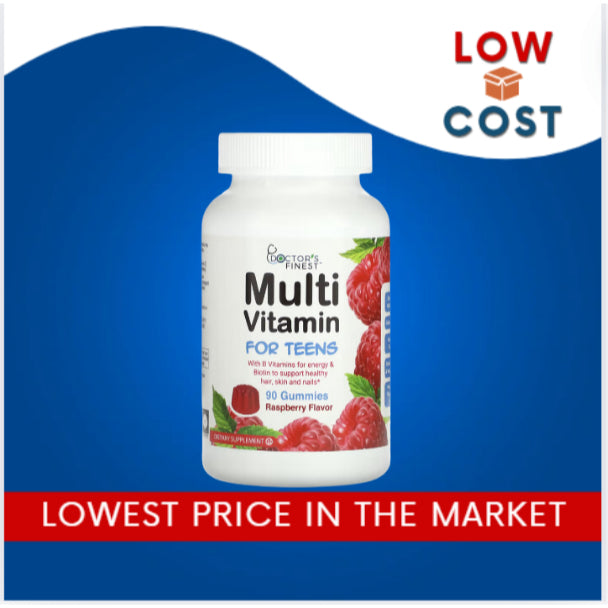 LowCost PH| Doctor's Finest, Multi Vitamin for Teens, Raspberry, 90 Gummies