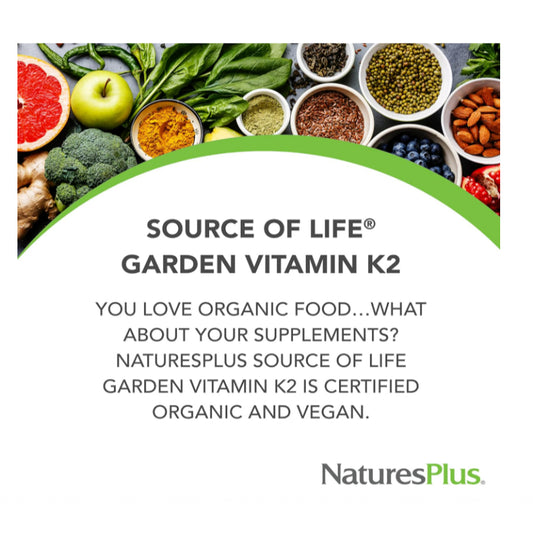 LowCost PH| NaturesPlus, Source of Life, Garden, Organic Vitamin K2, 60 Vegan Caps