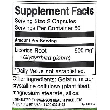 LowCost PH| Swanson, Licorice Root, 450 mg, 100 Capsules