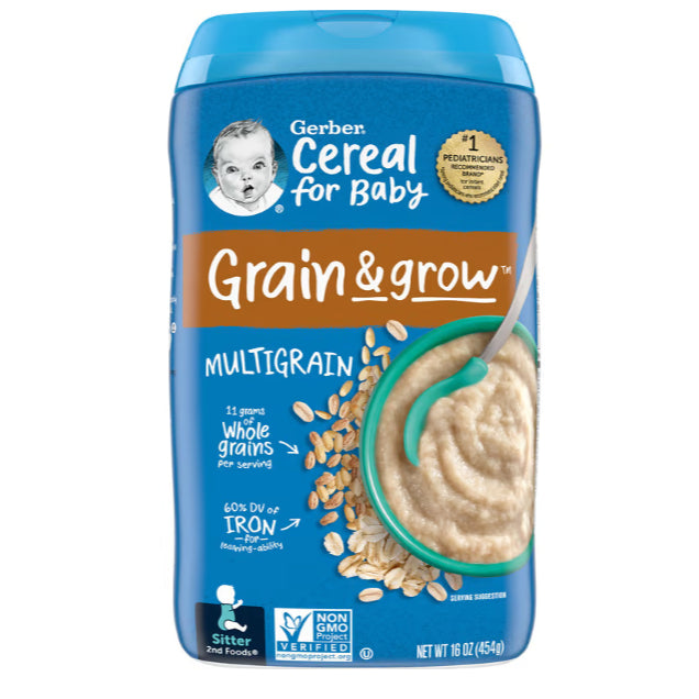 NaturalSolutions | Gerber, Cereal for Baby, Grain & Grow, 1st, 2nd Foods, Power Blend, Oatmeal, Rice