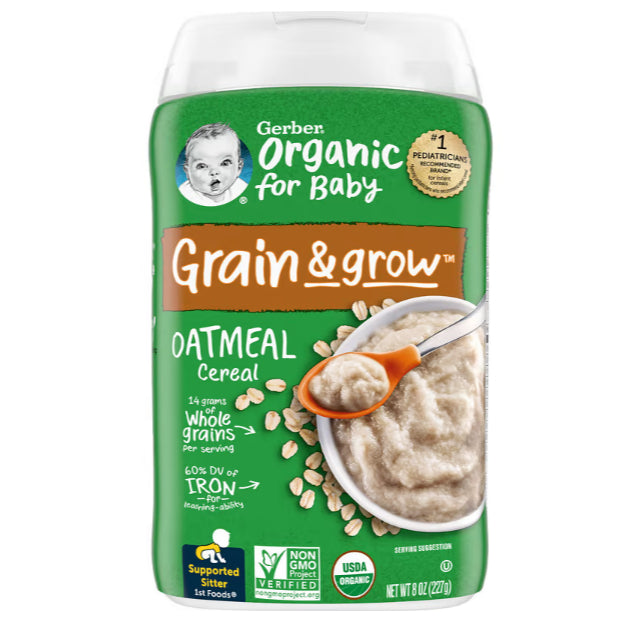 NaturalSolutions | Gerber, Cereal for Baby, Grain & Grow, 1st, 2nd Foods, Power Blend, Oatmeal, Rice