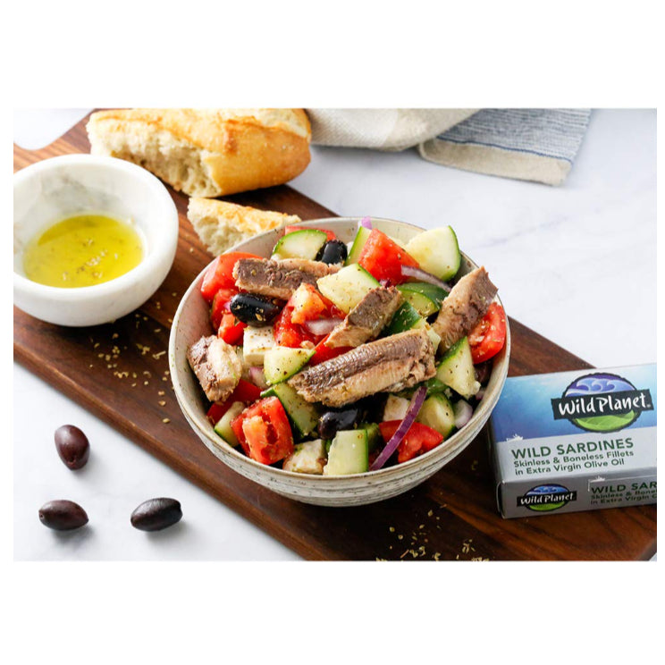 NaturalSolutions | Wild Planet, Sardines In Water, No Salt Added, Extra Virgin Olive Oil, Sea Salt