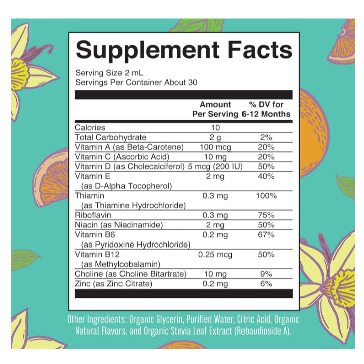 USAOnhand| MaryRuth's, Organic Infant Multivitamin Liquid Drops, Iron Free, 6-12 Months, Orange Vani