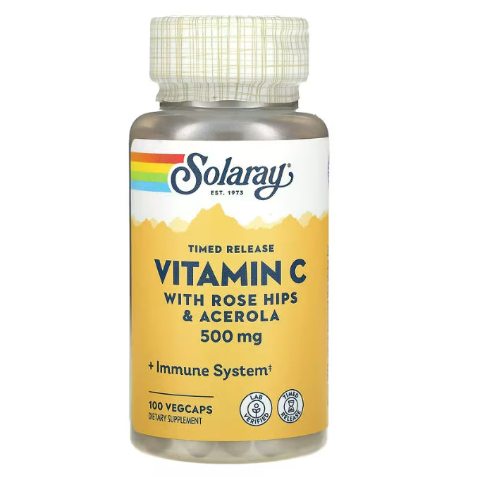 USAOnhand| Solaray, Timed Release Vitamin C, 500 mg, 100 VegCaps & Liposomal Vitamin C