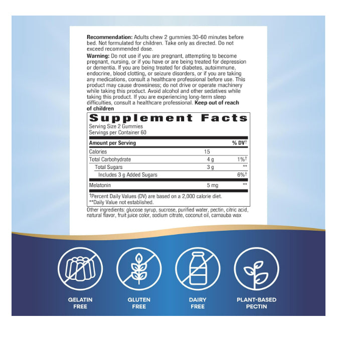 LowCost PH| Nature's Way, Melatonin Gummy, Strawberry, 5 mg, 120 Gummies (2.5 mg per Gummy)
