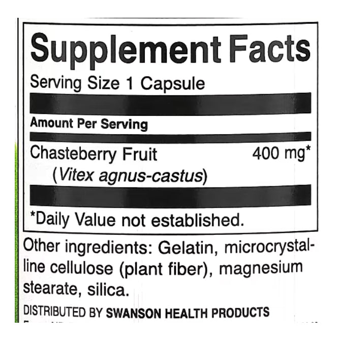 LowCostPH| Swanson, Full Spectrum Chasteberry Fruit, 400 mg, 120 Capsules