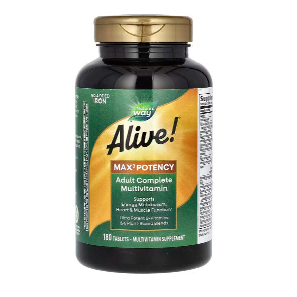 USA Onhand | Nature's Way, Alive! Max3 Potency, Men's and Women's Daily Multivitamin, No Added Iron