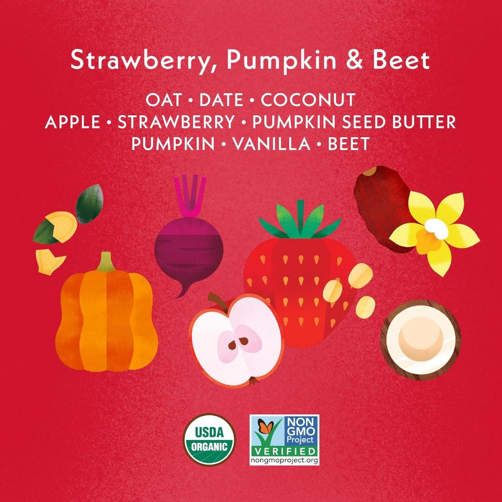 LittleSunshine | Once Upon A Farm, Organic Toddler Soft-Baked Bar, Tractor Wheels, Strawberry, Apple