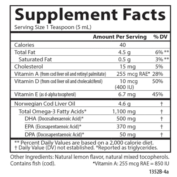 LowCostPH | Carlson, Wild Norwegian, Cod Liver Oil, Natural Lemon , 16.9 fl oz (500 ml)
