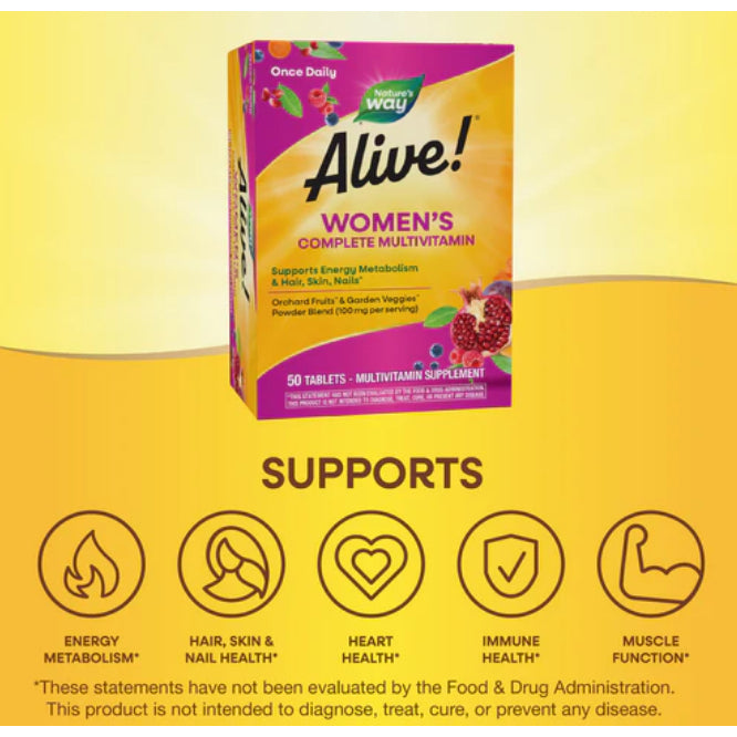 LowCost PH|ONHAND! Nature's Way Alive! Men & Women Multi, High Potency Formula, Promotes Health