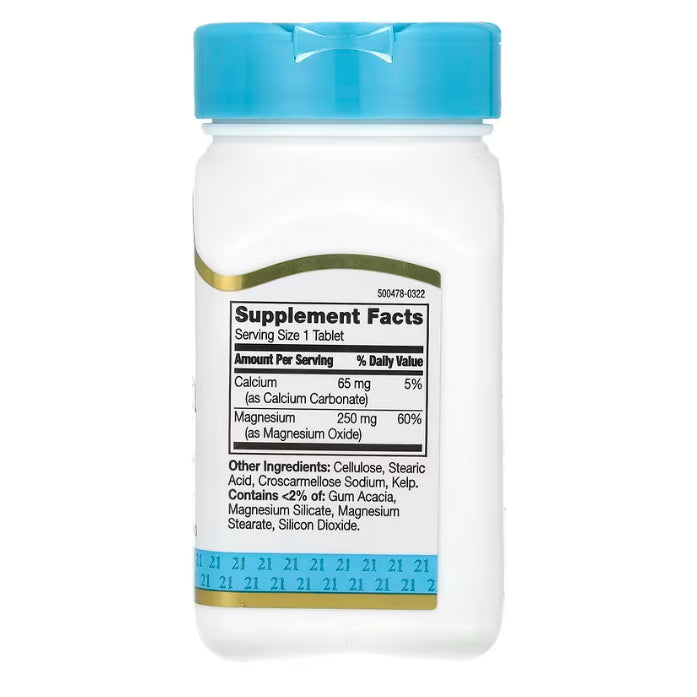 USAOnhand| 21st Century, Magnesium, 250 mg, 110 Tablets