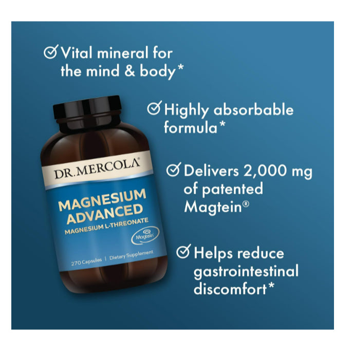LowCost PH| Dr. Mercola Magnesium Advanced, 90 Servings (270 Counts) Magnesium L-Threonate, Non-GMO