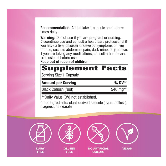 LowCost PH| Nature's Way, Black Cohosh Root, 540 mg, 180 Vegan Capsules