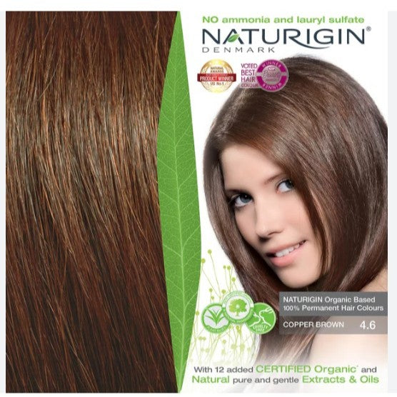 LowCostPh | Naturigin 4.6 Copper Brown 100%,  2.3 Ebony 100% Permanent Hair Colour Organic